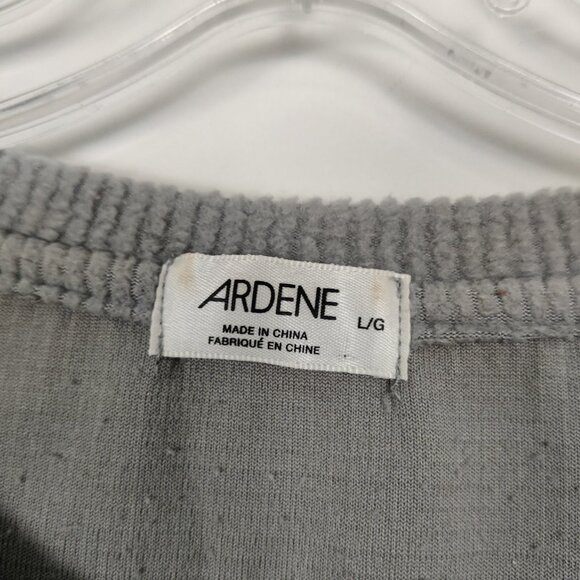 Ardene Women's Pajama Top Size L Waffle Knit Gray Black Bear Weekend Getaway - Picture 3 of 8